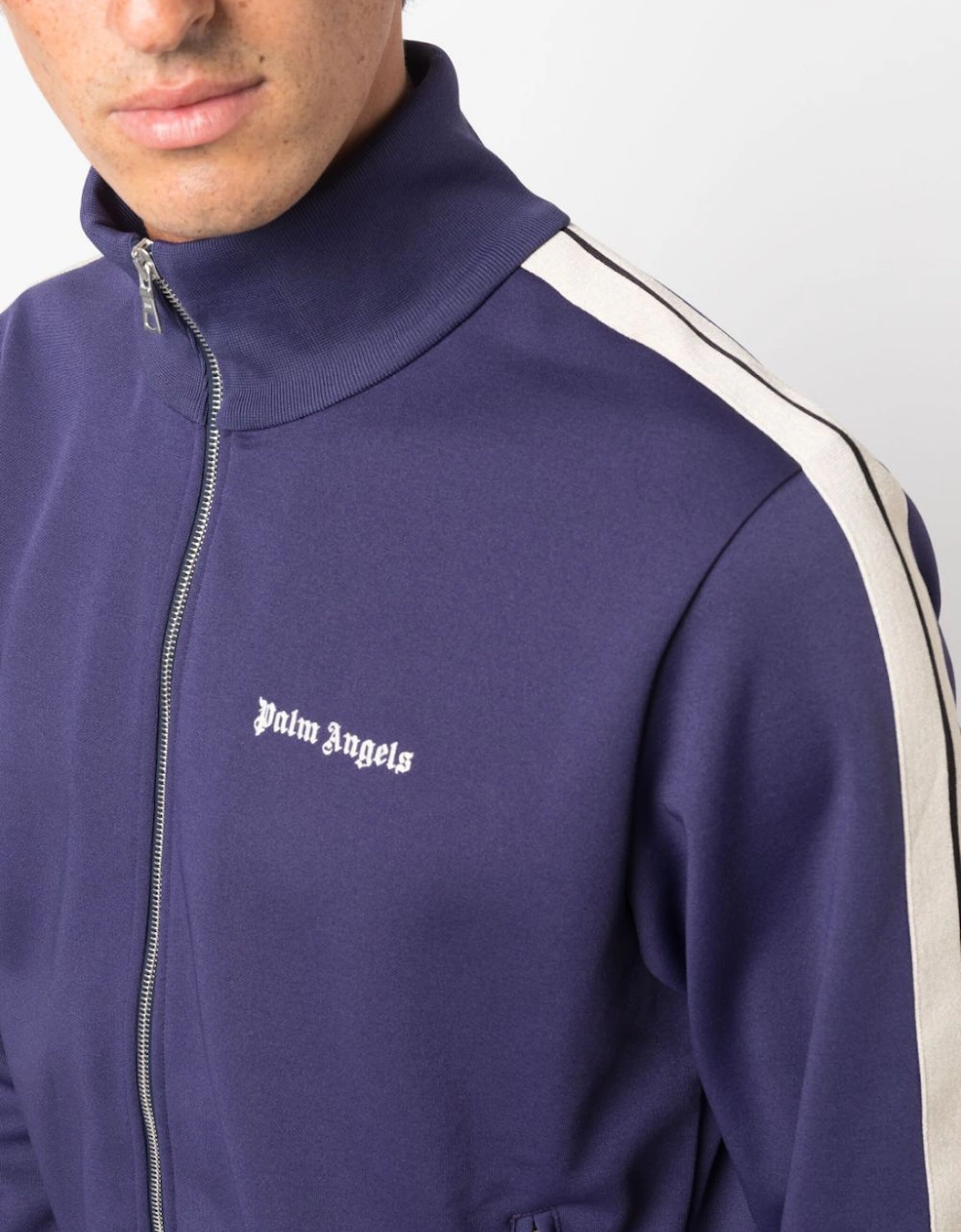 Track Logo-print Jacket in Navy Blue