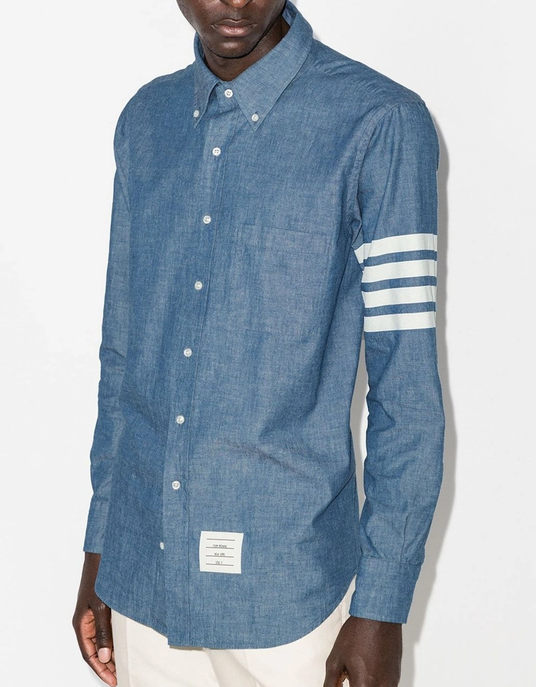 4 Bar In Chambray Shirt Blue