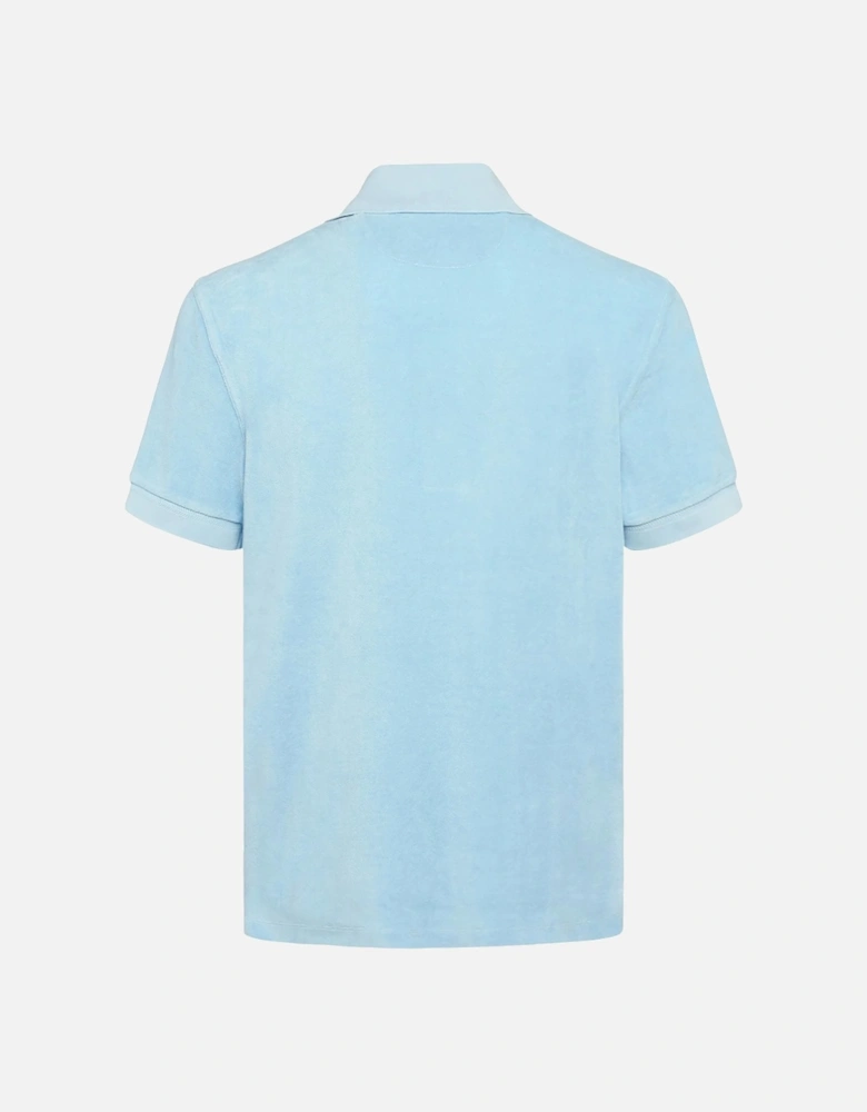 Towelling SS Polo Shirt Blue