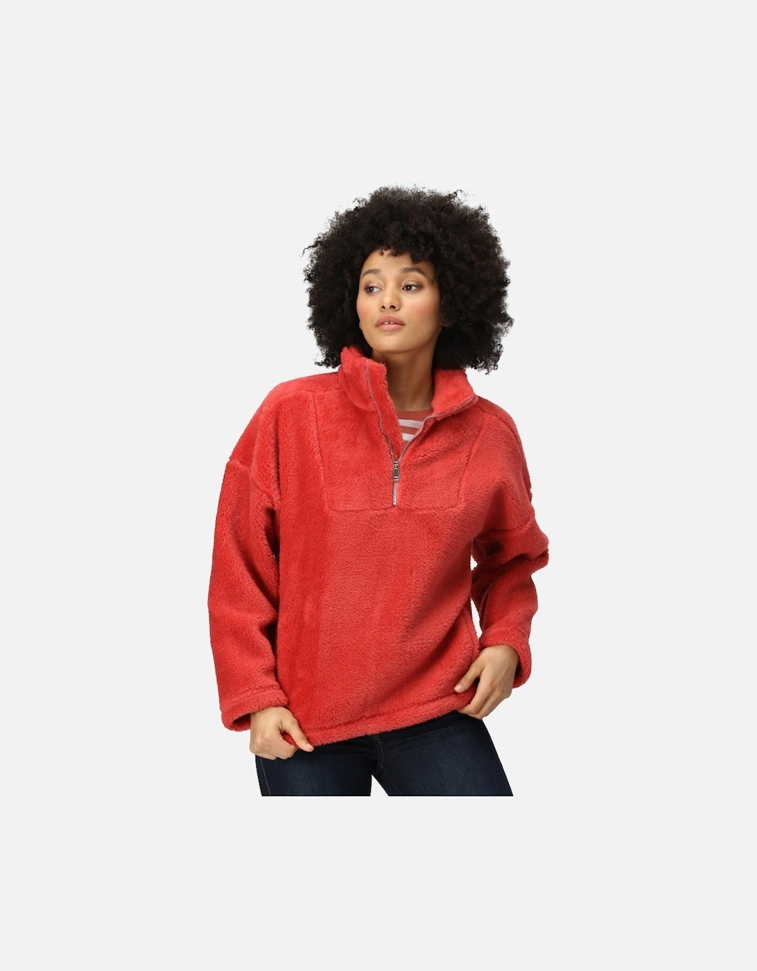 Womens Zeeke Half Zip Sherpa Fleece Sweater