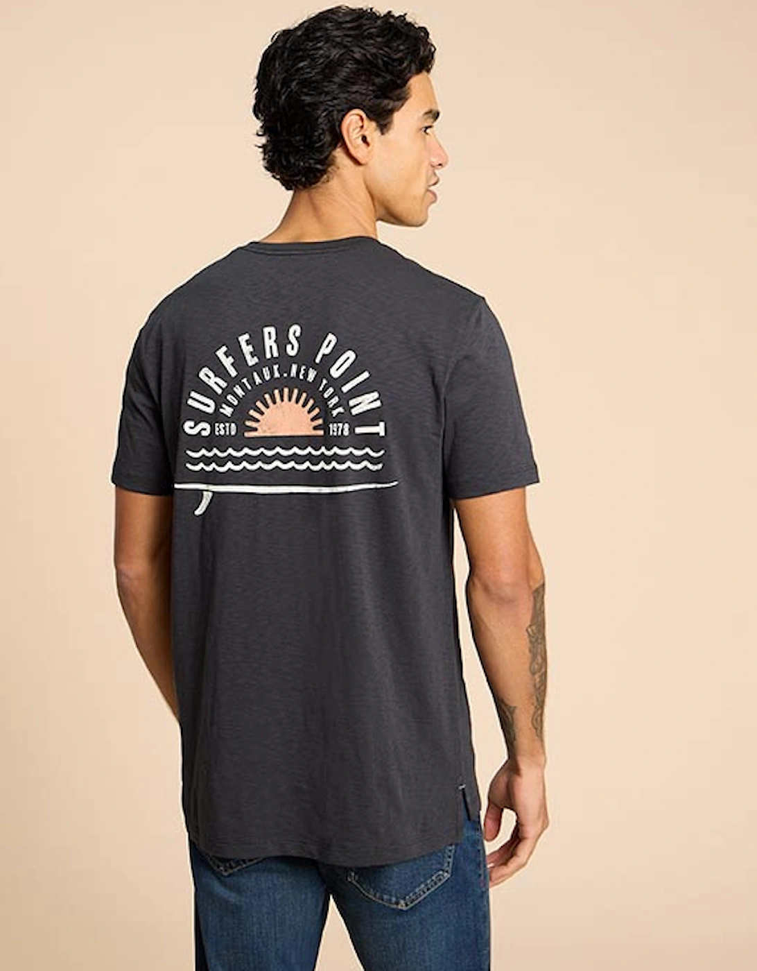Men's Surfer's Point Graphic Tee Navy Print