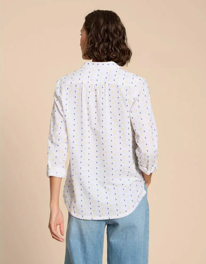 Women's Sophie Organic Cotton Shirt Ivory Multi