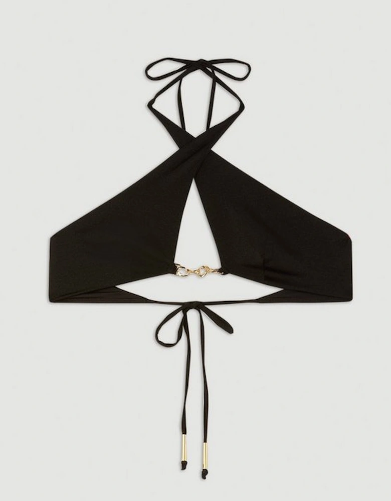 Slinky Cross Front Chain Detail Bikini Top