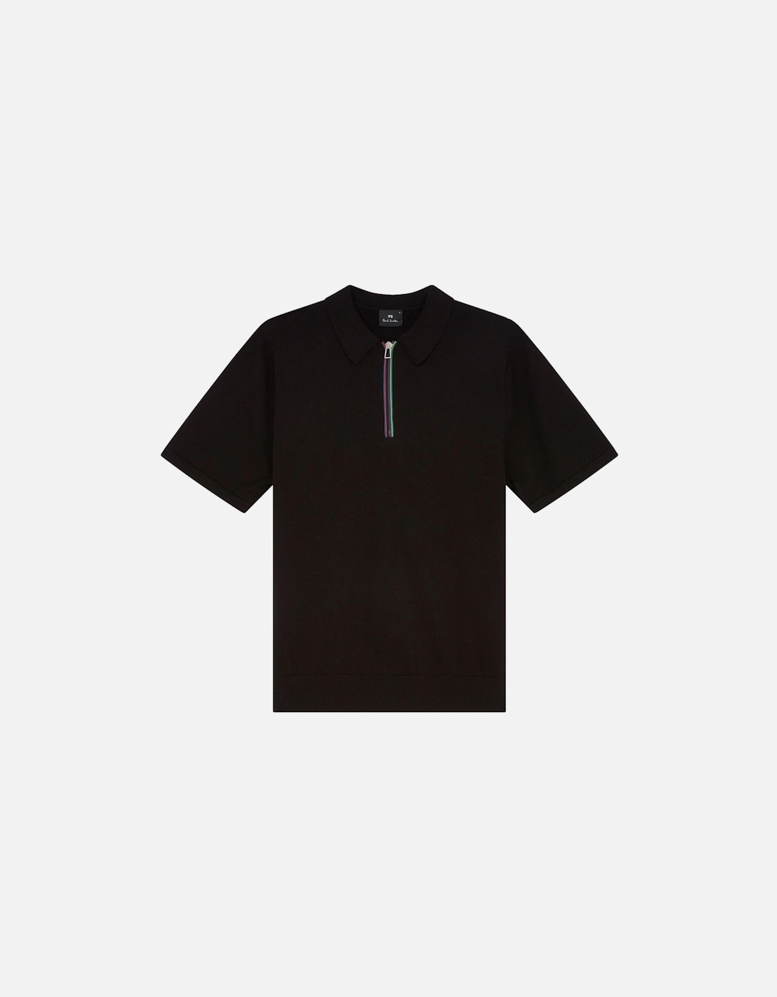 PS Knitted Zip Polo 79 BLACK, 3 of 2