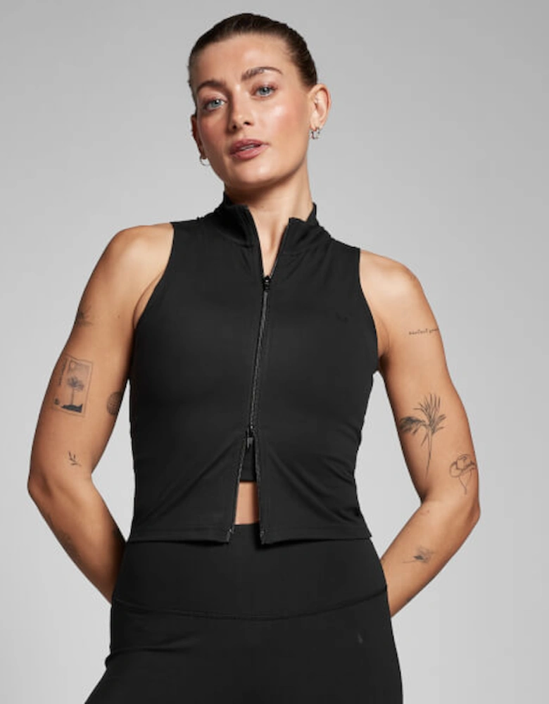 Women's Tempo Zip Through Vest - Black