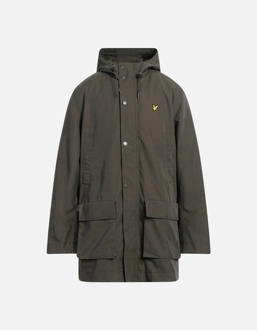 Lyle & Scott Golden Eagle Logo Plain Hooded Green Jacket, 3 of 2