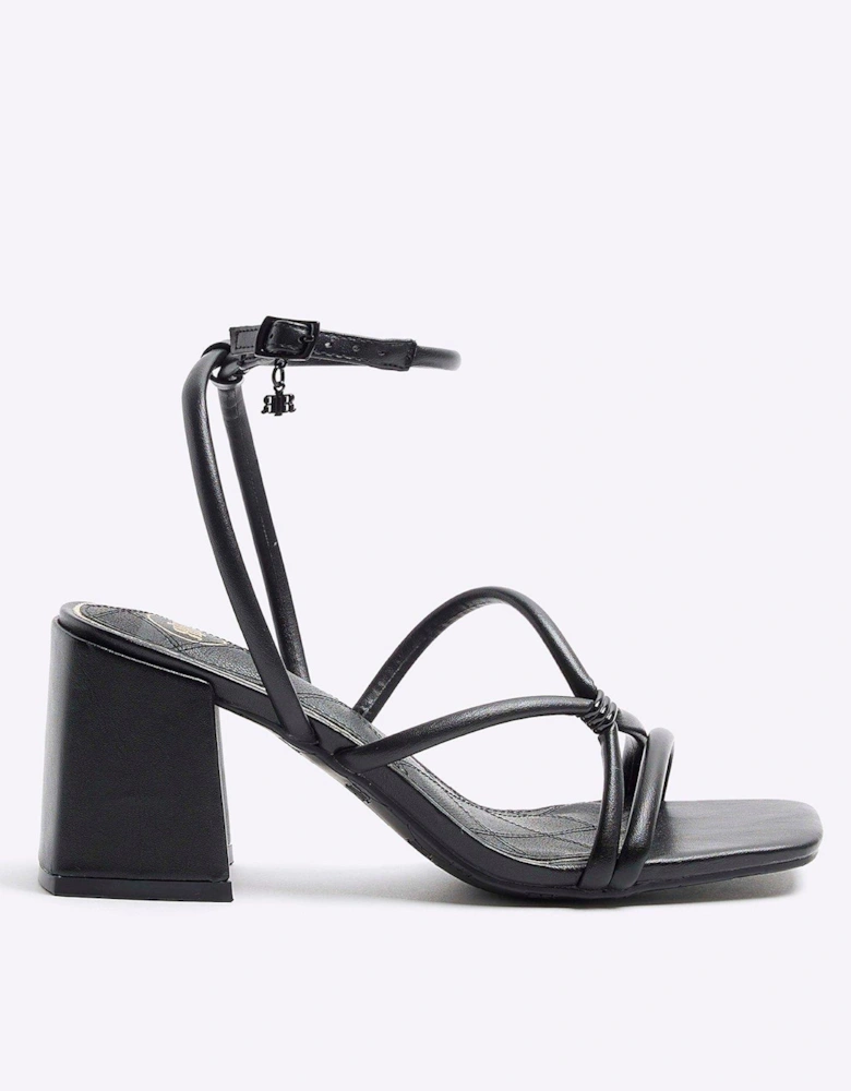 Clipped Heeled Sandal - Black