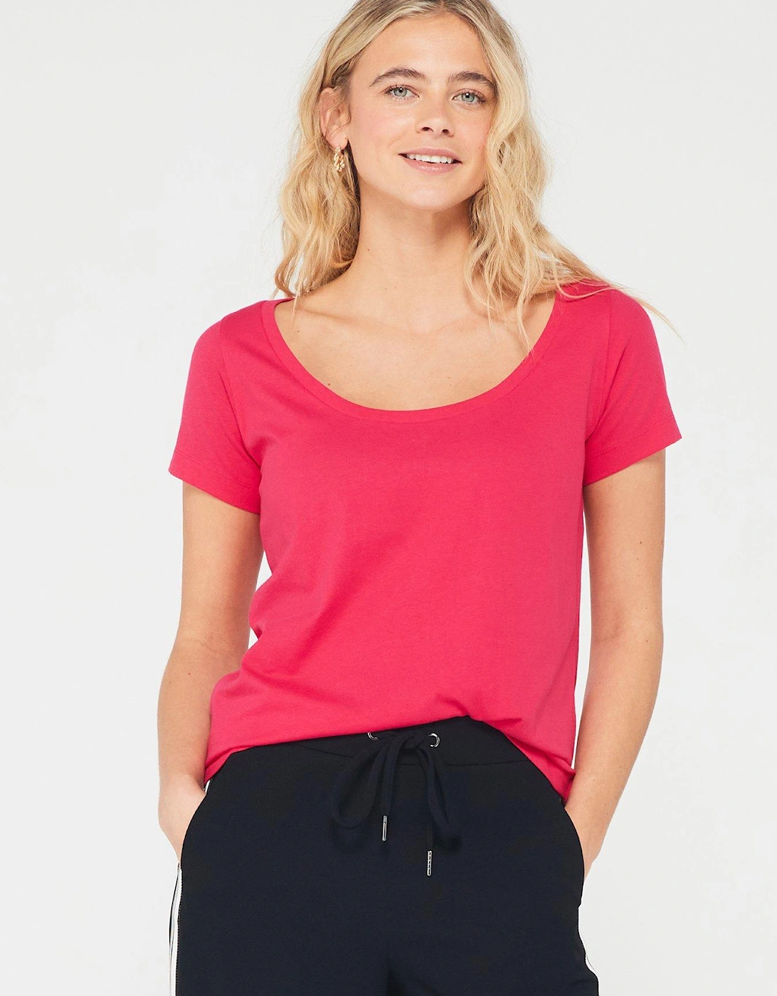 The Essential Scoop Neck T-shirt - Pink, 2 of 1