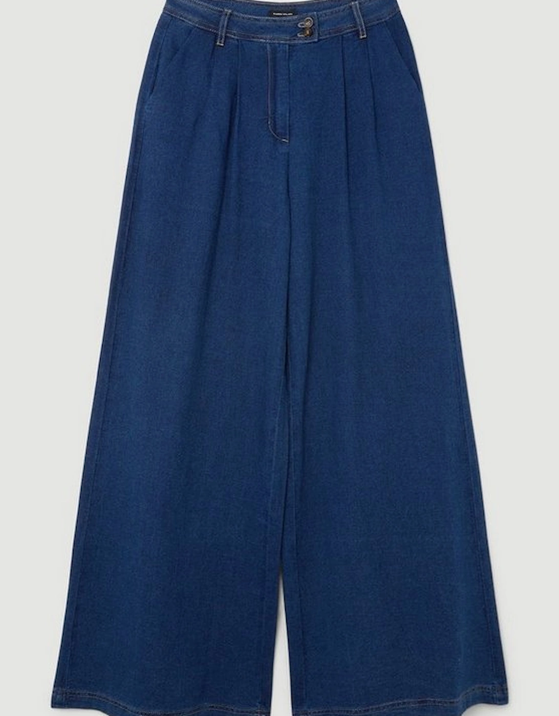 Tencel Denim Woven Wide Leg Trousers