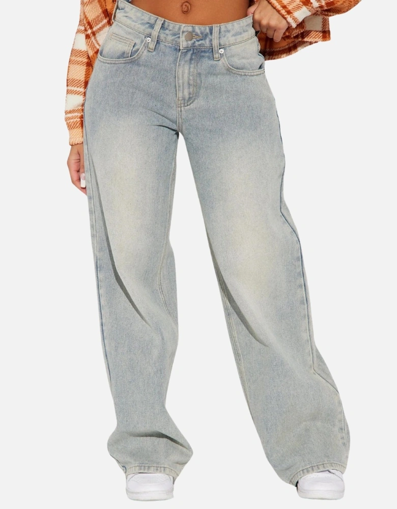 Peace Of Mind Tinted Baggy Jeans - Light Wash Jeans