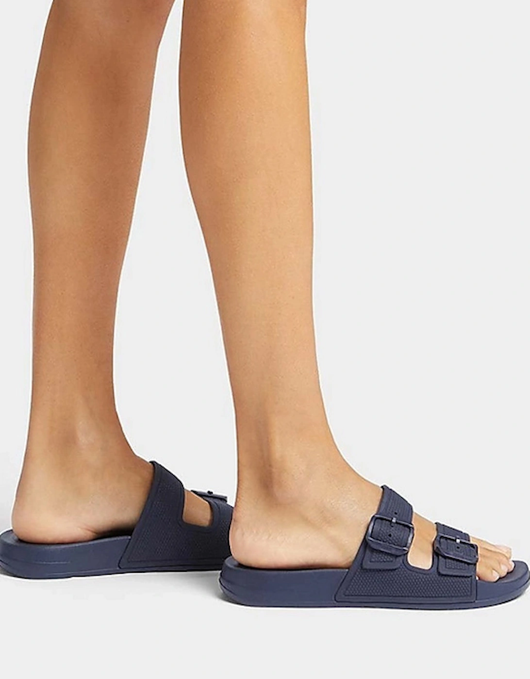 Women's Iqushion Two Bar Buckle Slides Midnight Navy