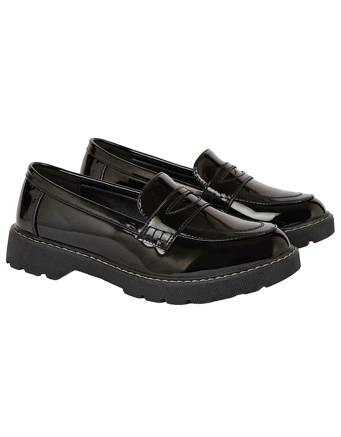 Womens/Ladies Lucy Patent PU Slip-on Loafers, 4 of 3