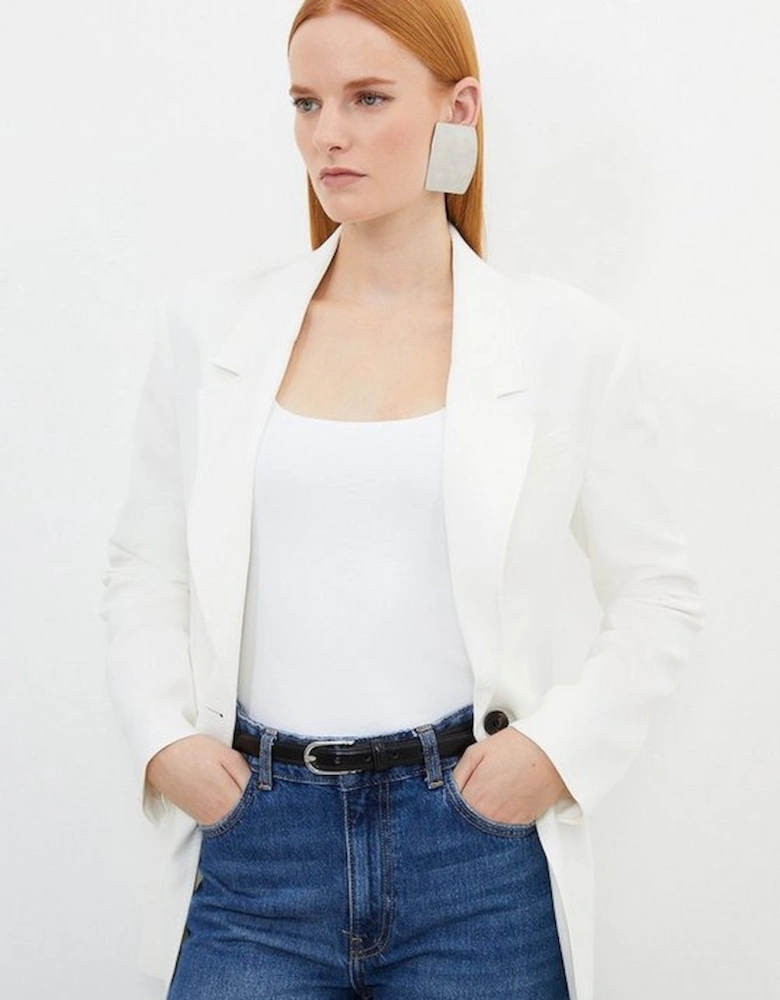 Tailored Polished Viscose Single Breasted Blazer