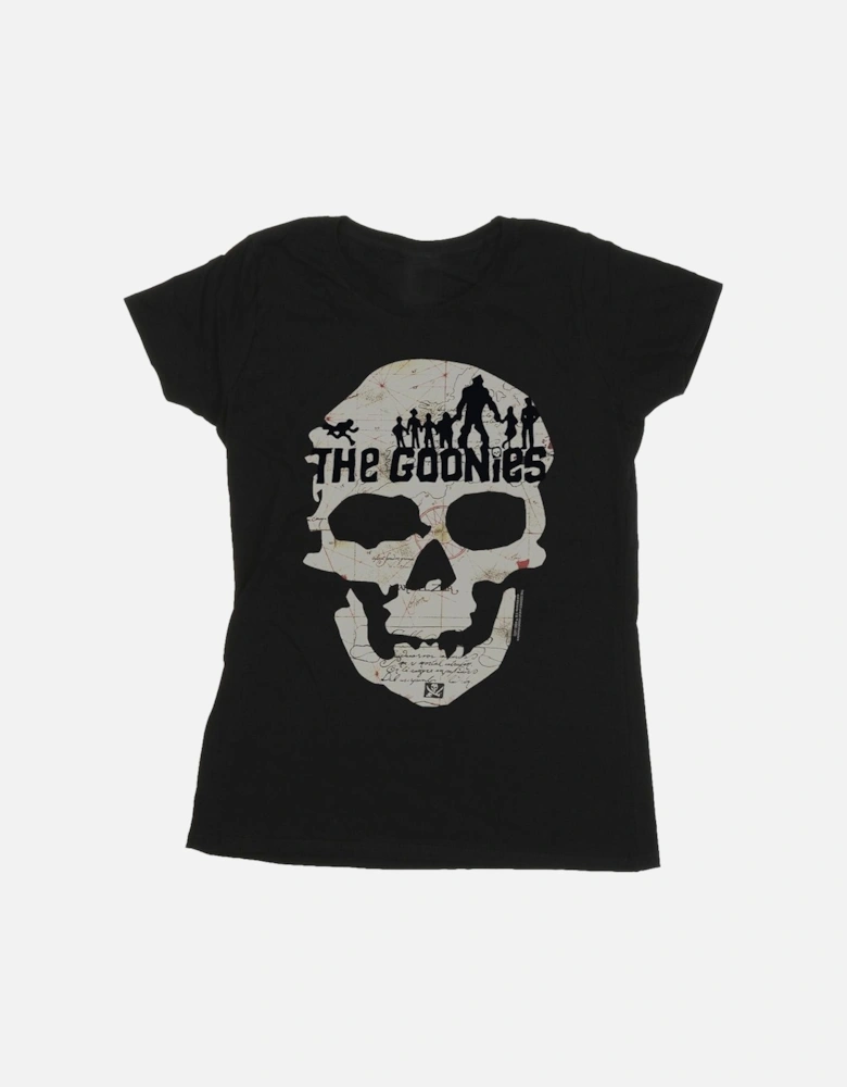 Womens/Ladies Map Skull Cotton T-Shirt