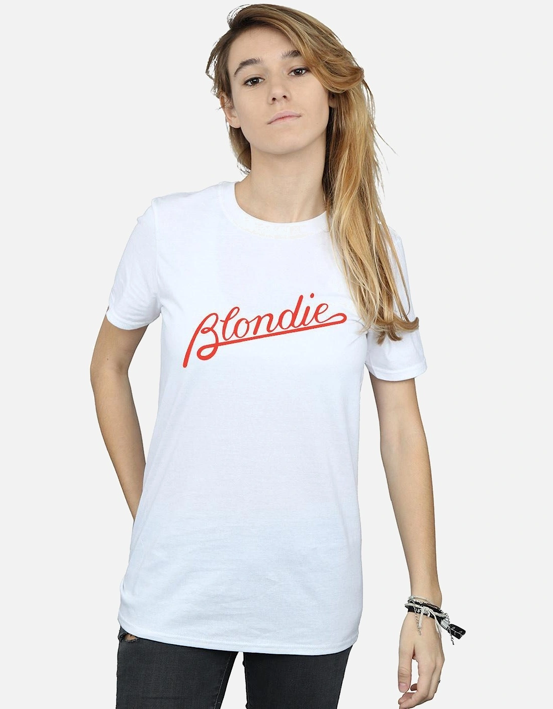 Womens/Ladies Lines Logo Cotton Boyfriend T-Shirt