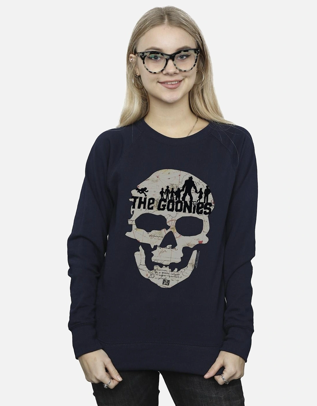 Womens/Ladies Map Skull Sweatshirt