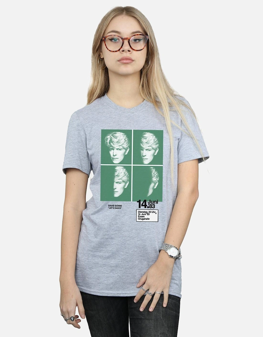 Womens/Ladies 1983 Concert Poster Cotton Boyfriend T-Shirt