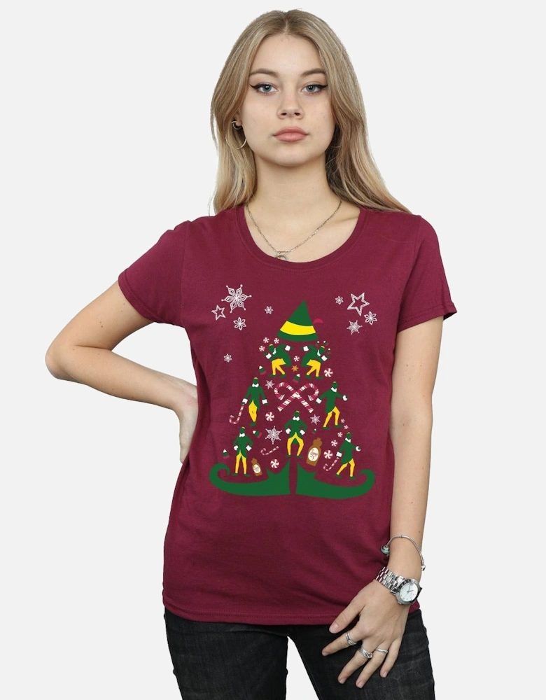 Womens/Ladies Christmas Tree Cotton T-Shirt