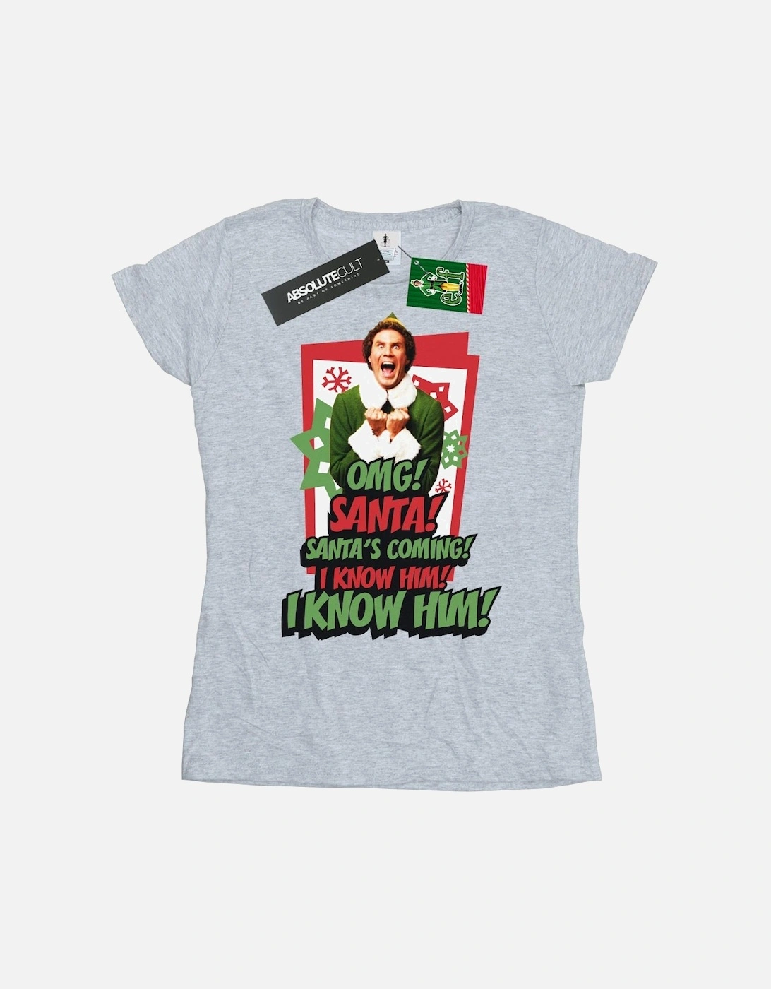 Womens/Ladies OMG Santa Cotton T-Shirt, 6 of 5
