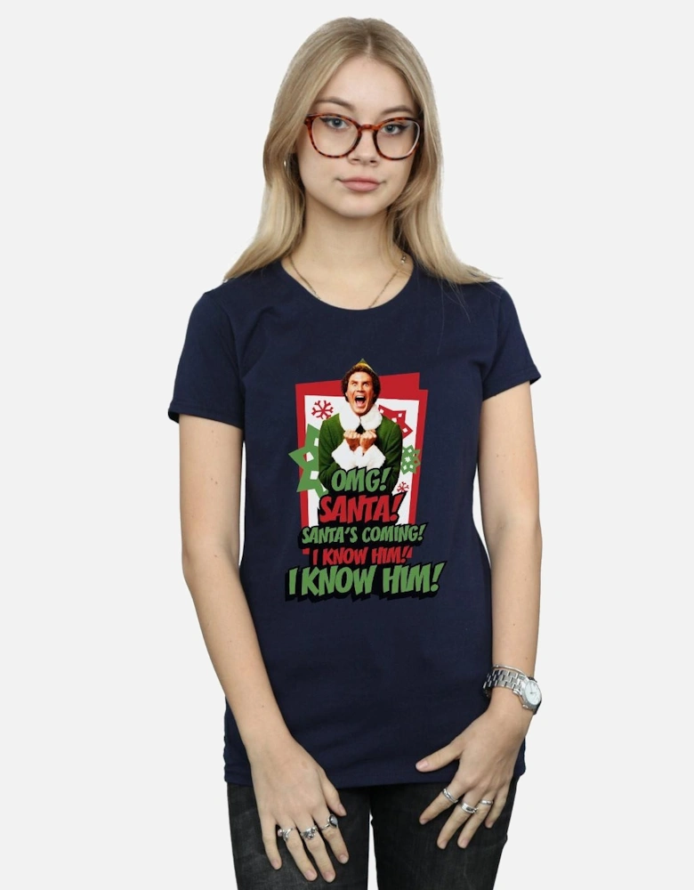 Womens/Ladies OMG Santa Cotton T-Shirt