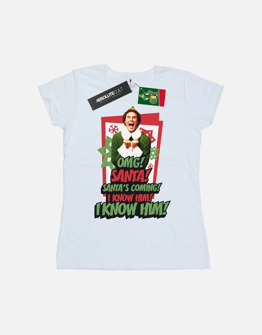 Womens/Ladies OMG Santa Cotton T-Shirt, 6 of 5
