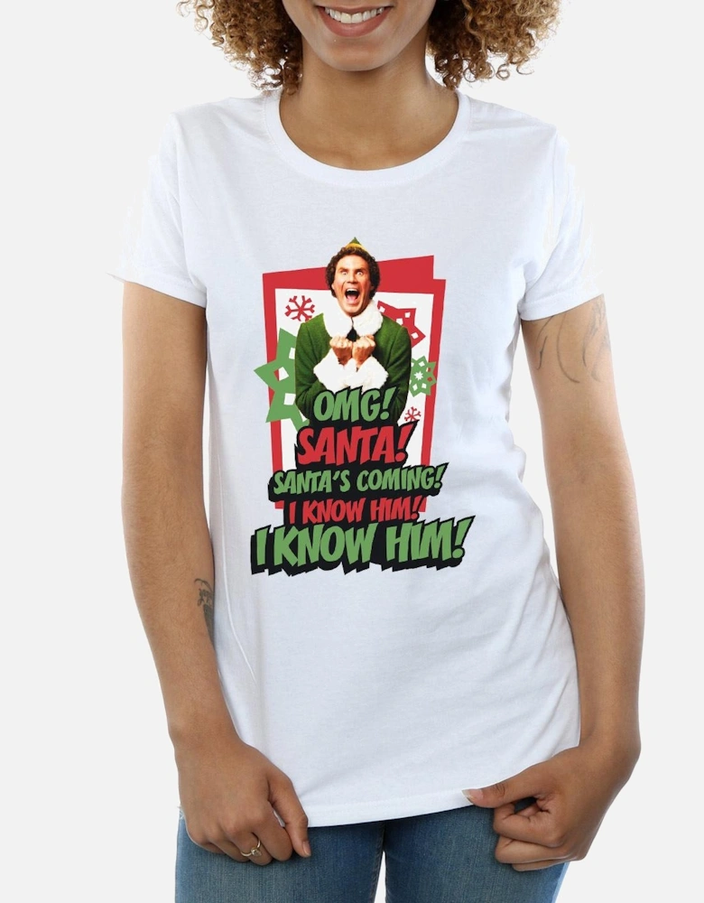 Womens/Ladies OMG Santa Cotton T-Shirt