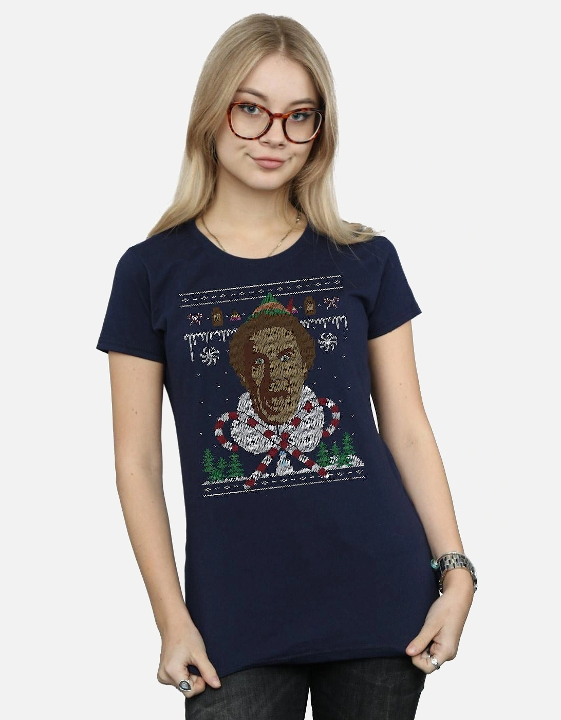 Womens/Ladies Christmas Fair Isle Cotton T-Shirt