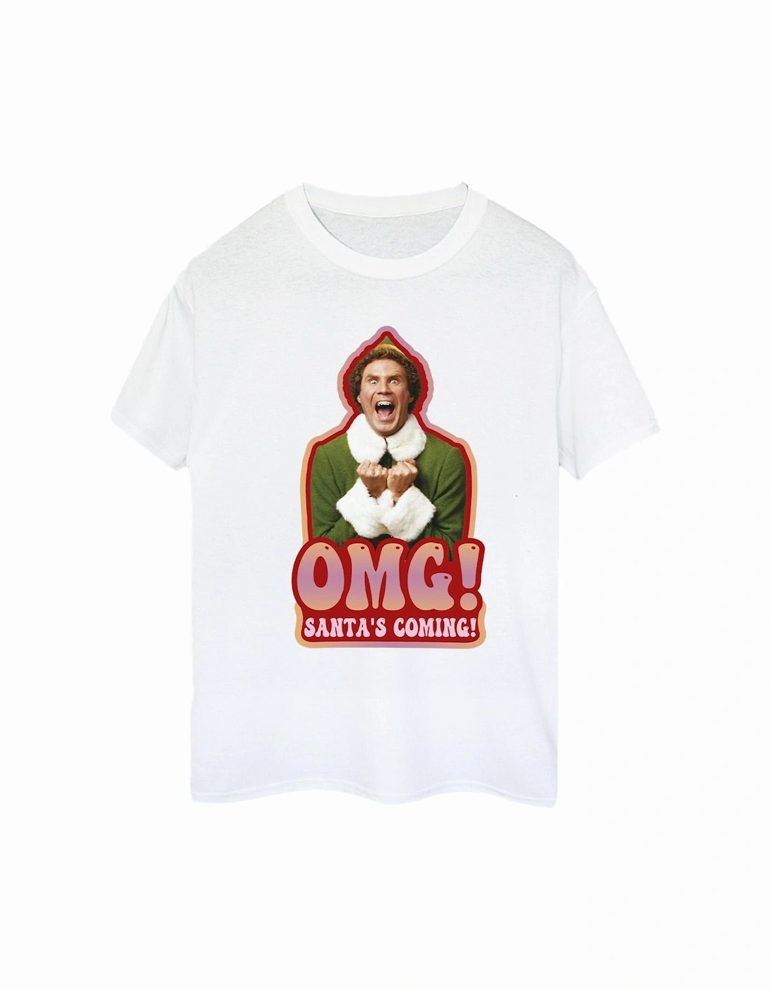 Womens/Ladies Santa?'s Coming Cotton Boyfriend T-Shirt, 4 of 3