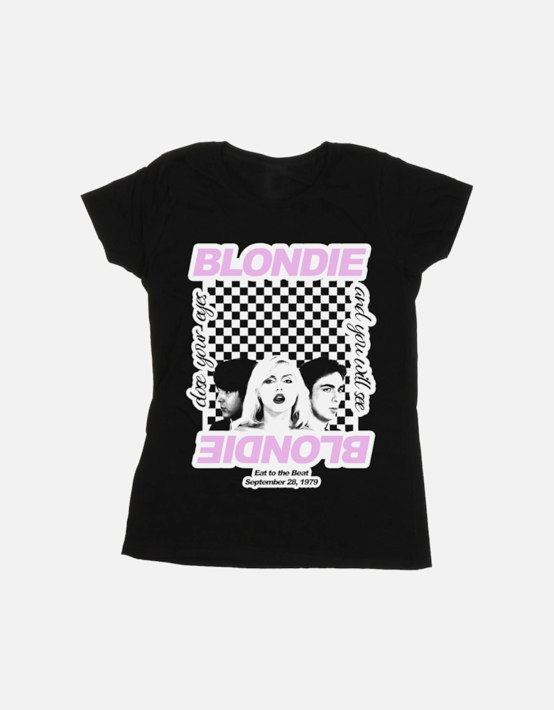 Womens/Ladies Checked Eat To The Beat Cotton T-Shirt