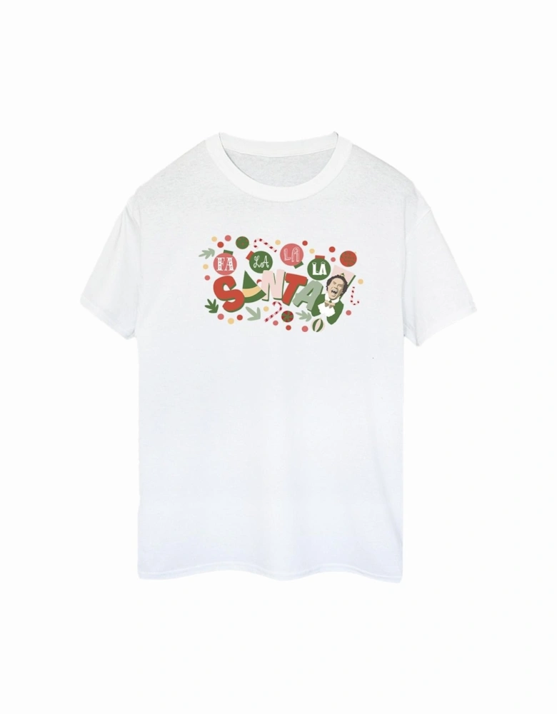 Womens/Ladies Santa Fa La La Cotton Boyfriend T-Shirt