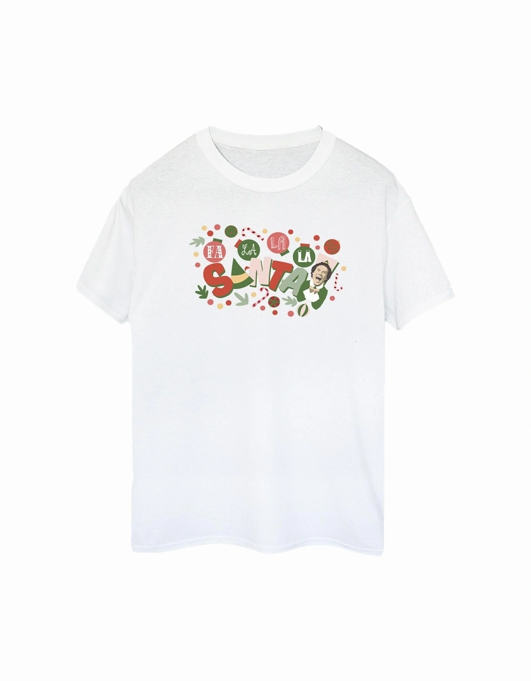 Womens/Ladies Santa Fa La La Cotton Boyfriend T-Shirt, 4 of 3