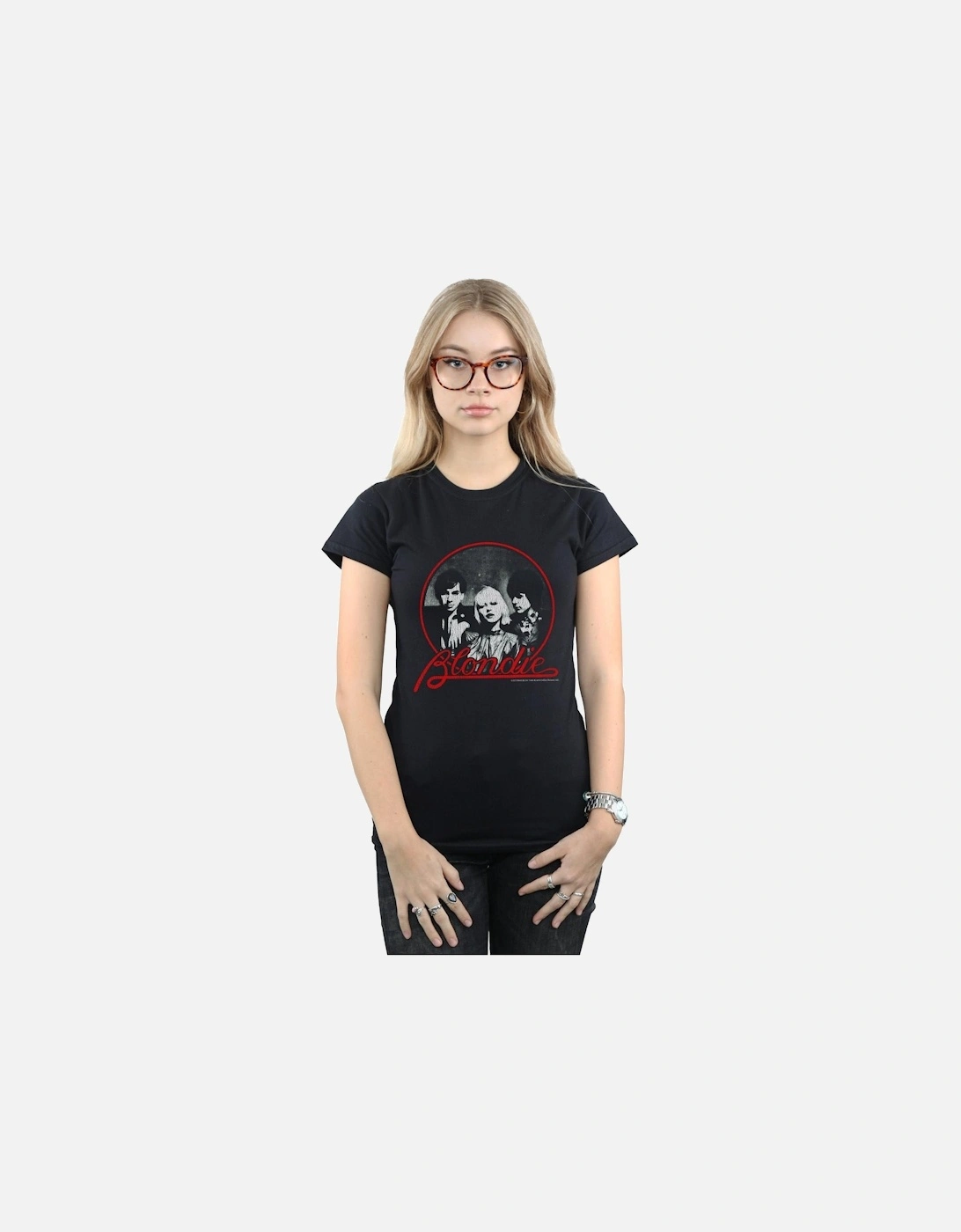 Womens/Ladies Distressed Circle Cotton T-Shirt