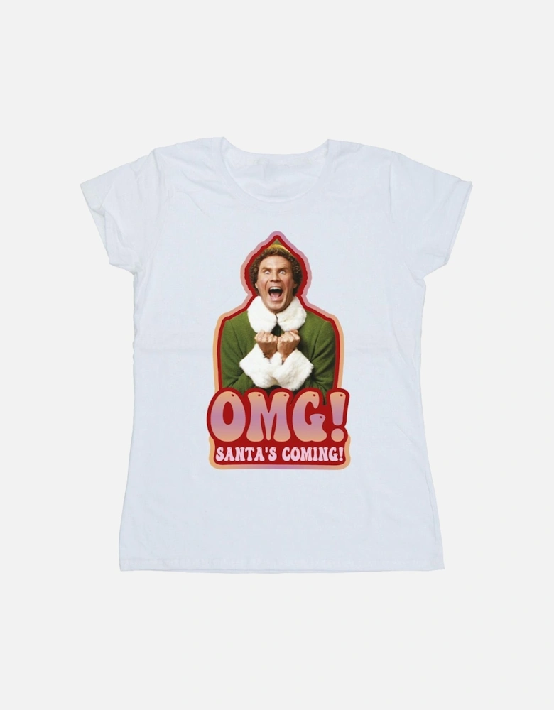 Womens/Ladies Santa?'s Coming Cotton T-Shirt