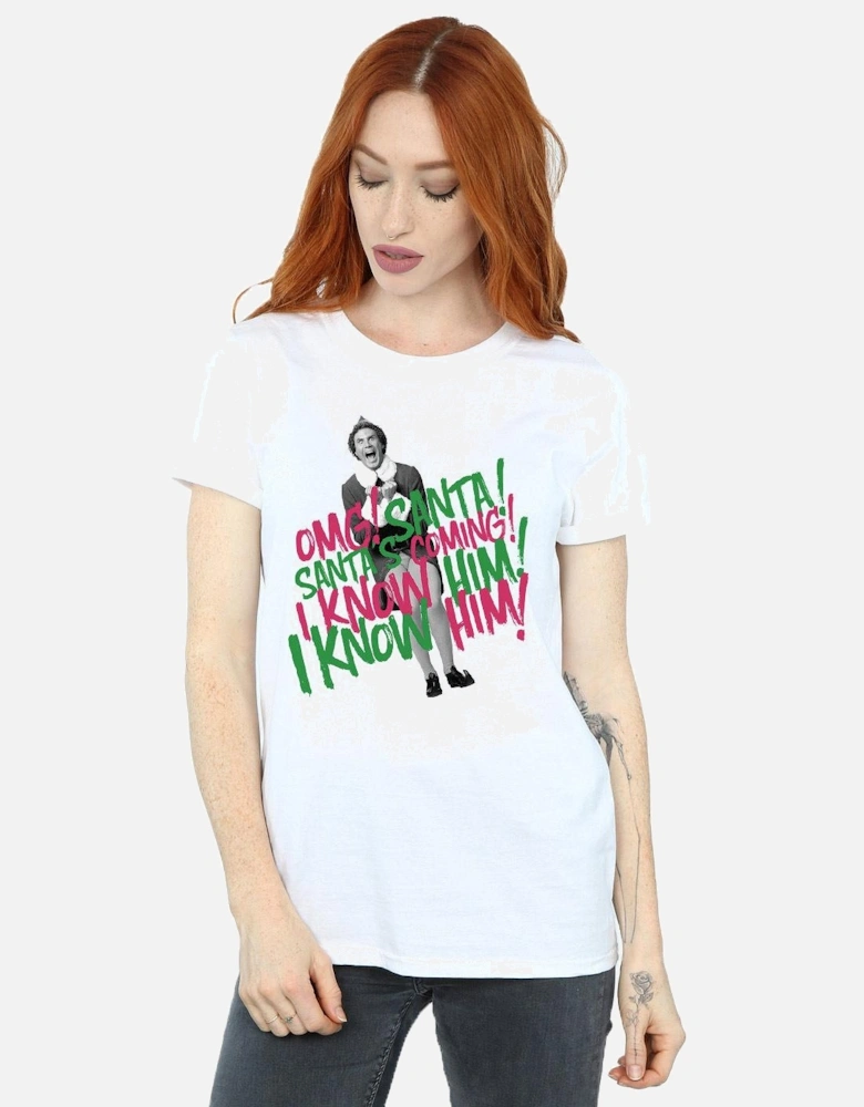 Womens/Ladies Santa?'s Coming Cotton Boyfriend T-Shirt