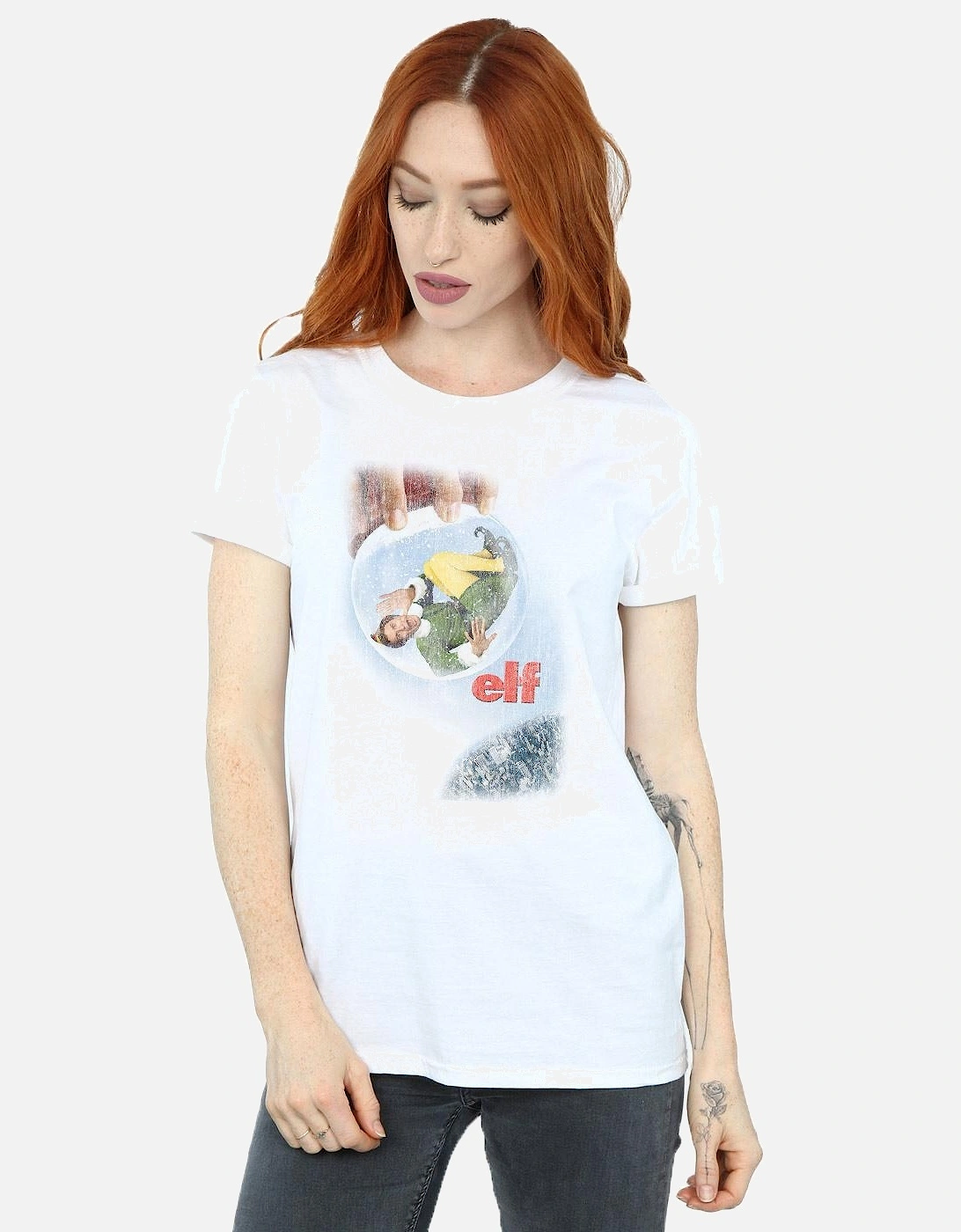 Womens/Ladies Distressed Poster Cotton Boyfriend T-Shirt