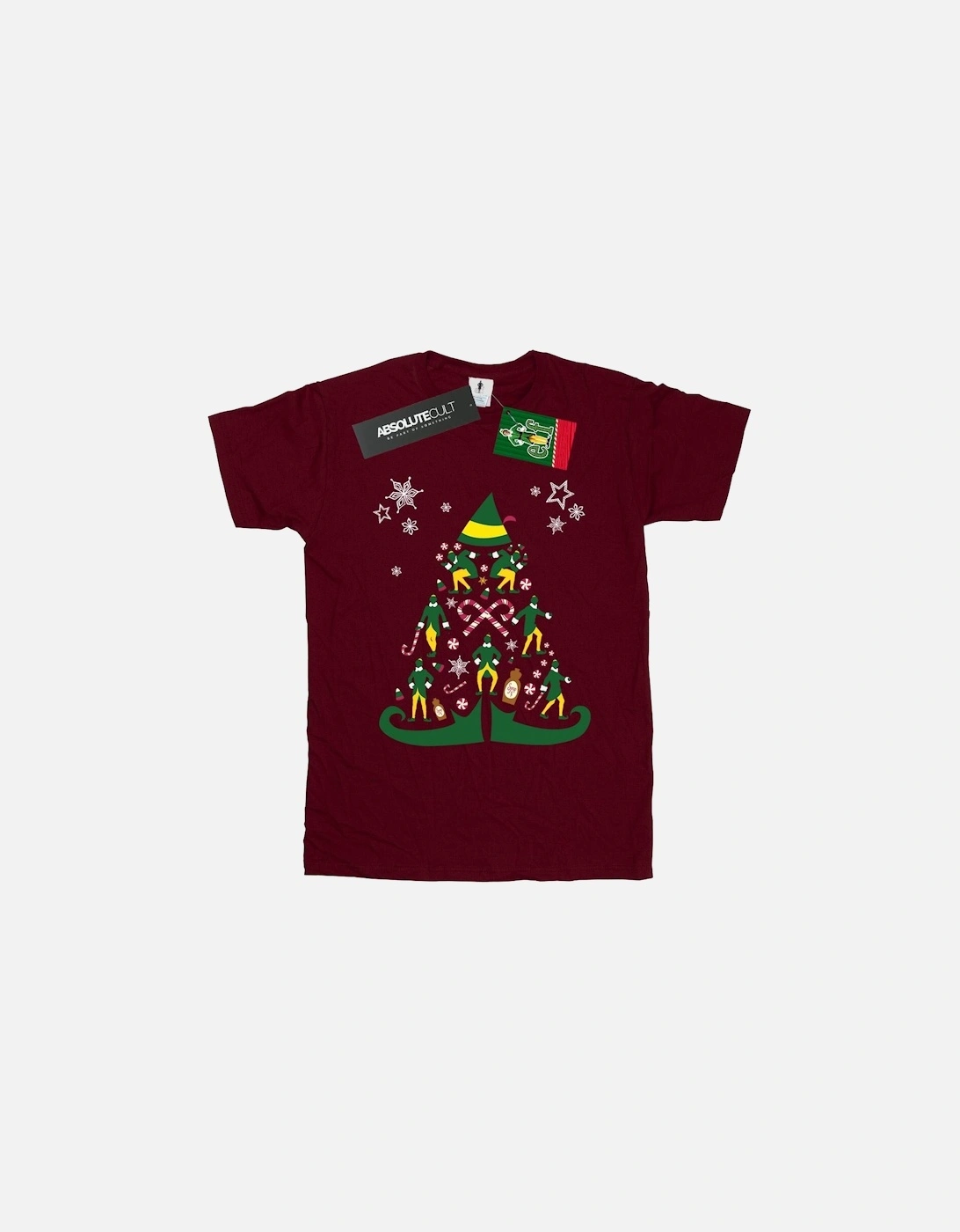 Womens/Ladies Christmas Tree Cotton Boyfriend T-Shirt, 6 of 5