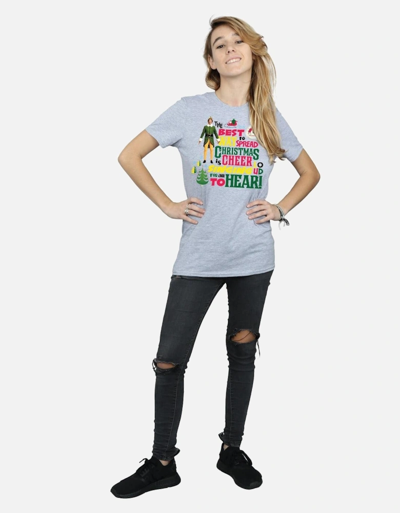 Womens/Ladies Christmas Cheer Cotton Boyfriend T-Shirt