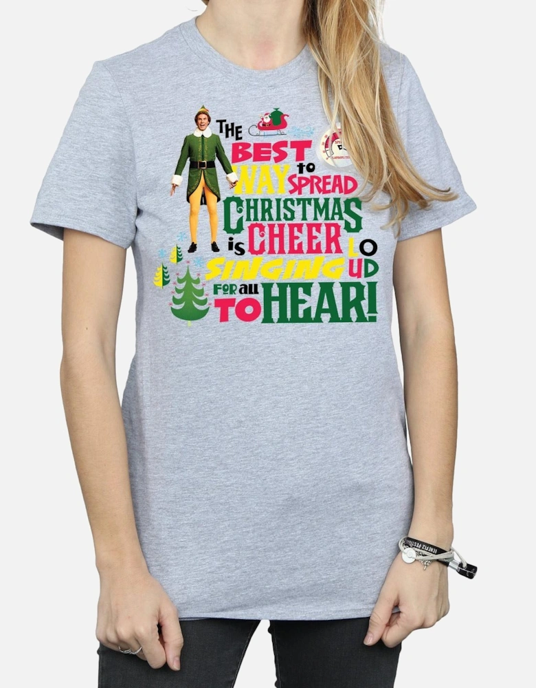 Womens/Ladies Christmas Cheer Cotton Boyfriend T-Shirt