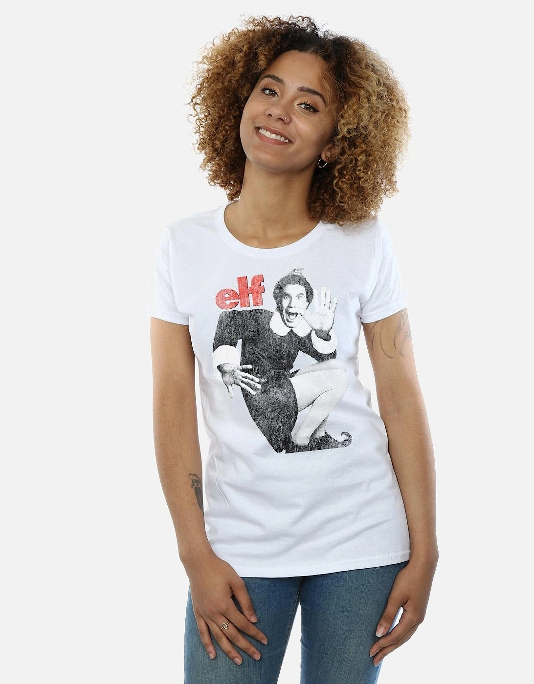 Womens/Ladies Mono Distressed Poster Cotton T-Shirt