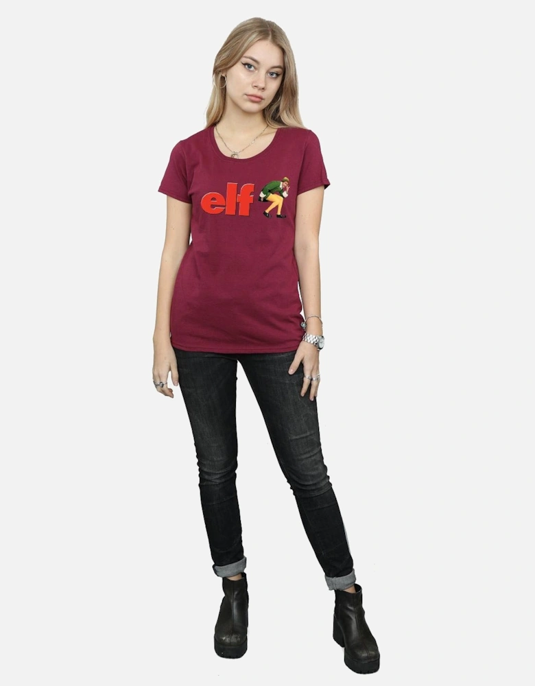 Womens/Ladies Crouching Logo Cotton T-Shirt