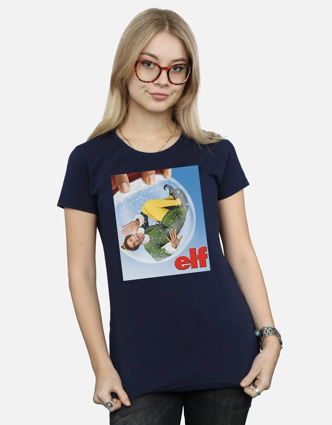 Womens/Ladies Snow Globe Poster Cotton T-Shirt