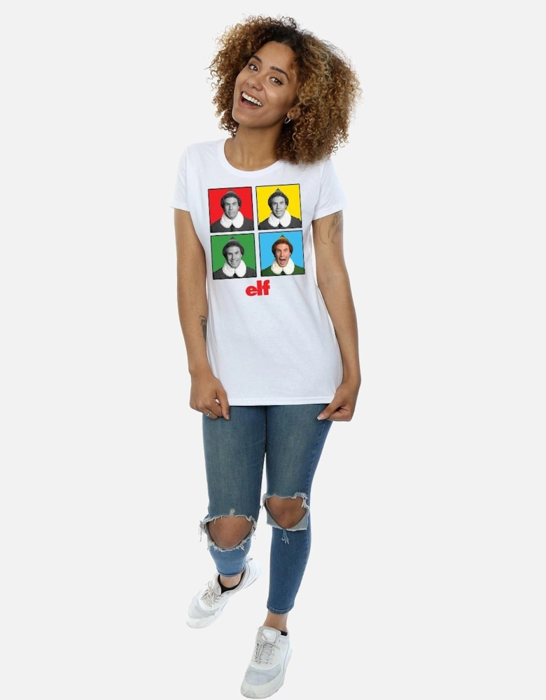 Womens/Ladies Four Faces Cotton T-Shirt