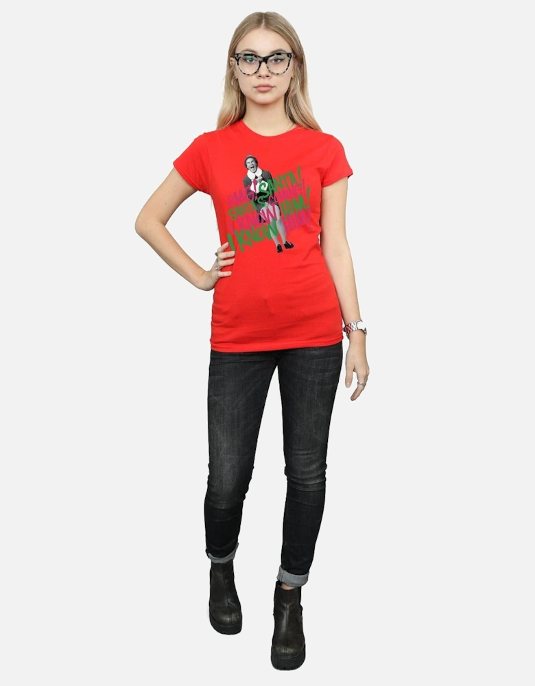 Womens/Ladies Santa?'s Coming Cotton T-Shirt