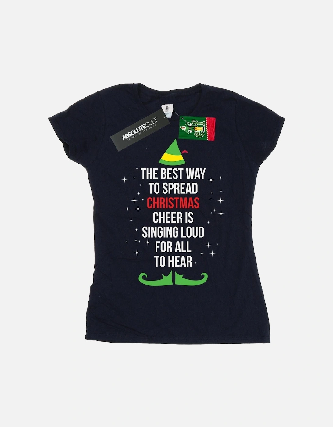 Womens/Ladies Christmas Cheer Text Cotton T-Shirt, 6 of 5