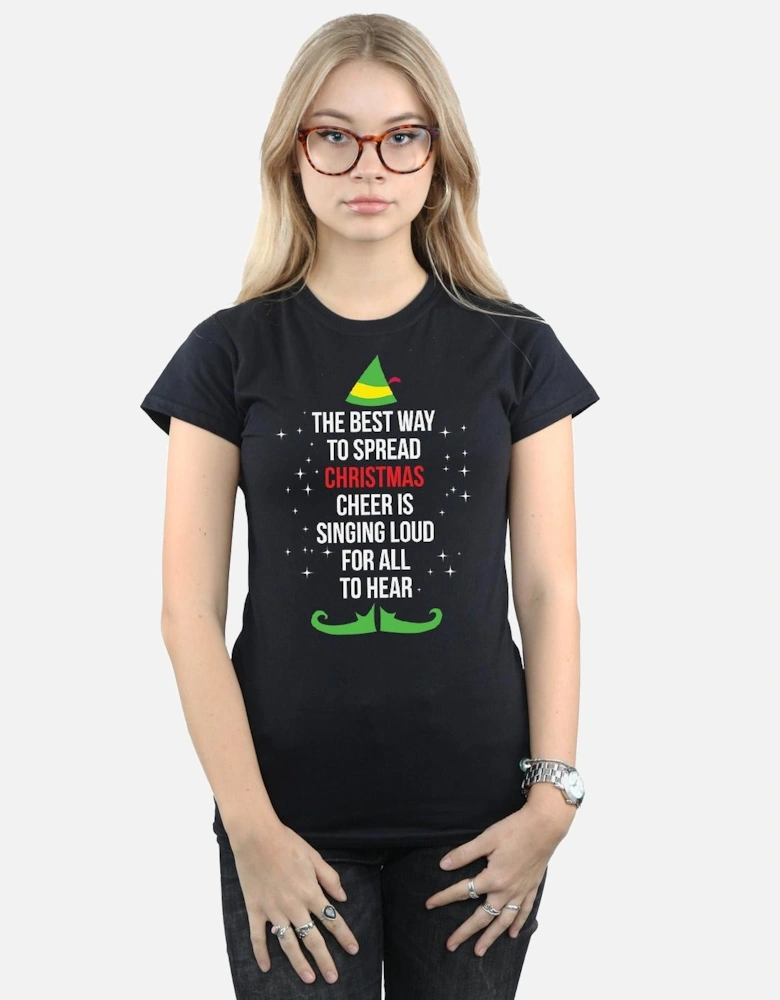 Womens/Ladies Christmas Cheer Text Cotton T-Shirt