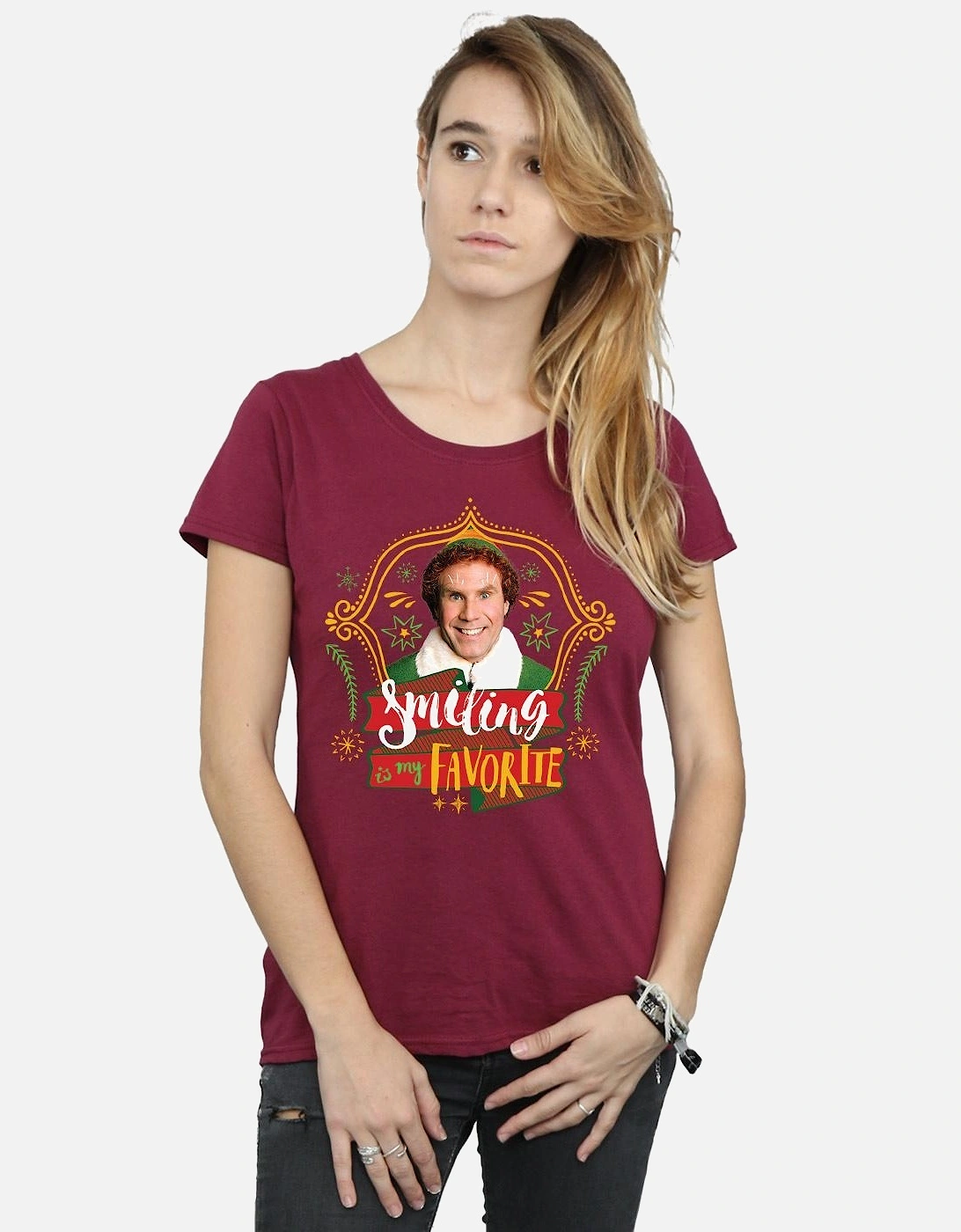 Womens/Ladies Buddy Smiling Cotton T-Shirt