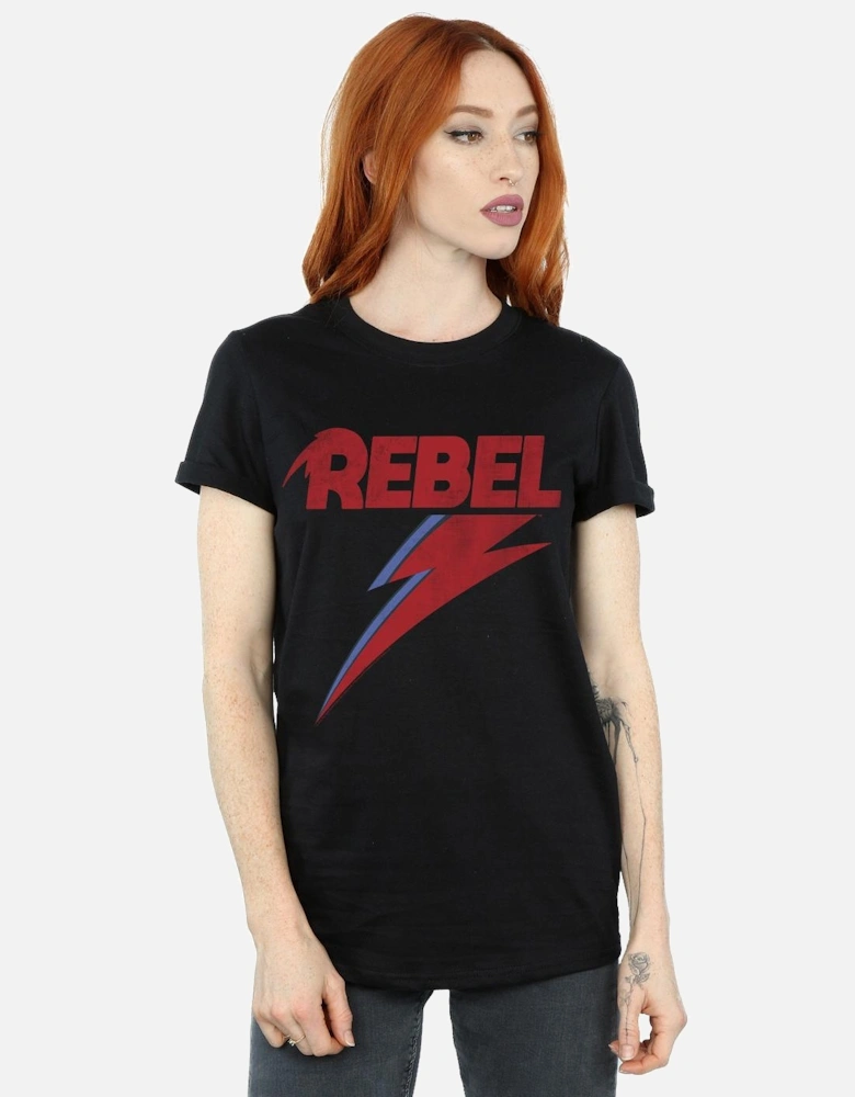 Womens/Ladies Distressed Rebel Cotton Boyfriend T-Shirt