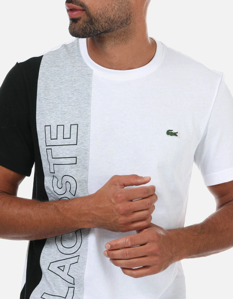 Mens Lettering Colourblock T-Shirt