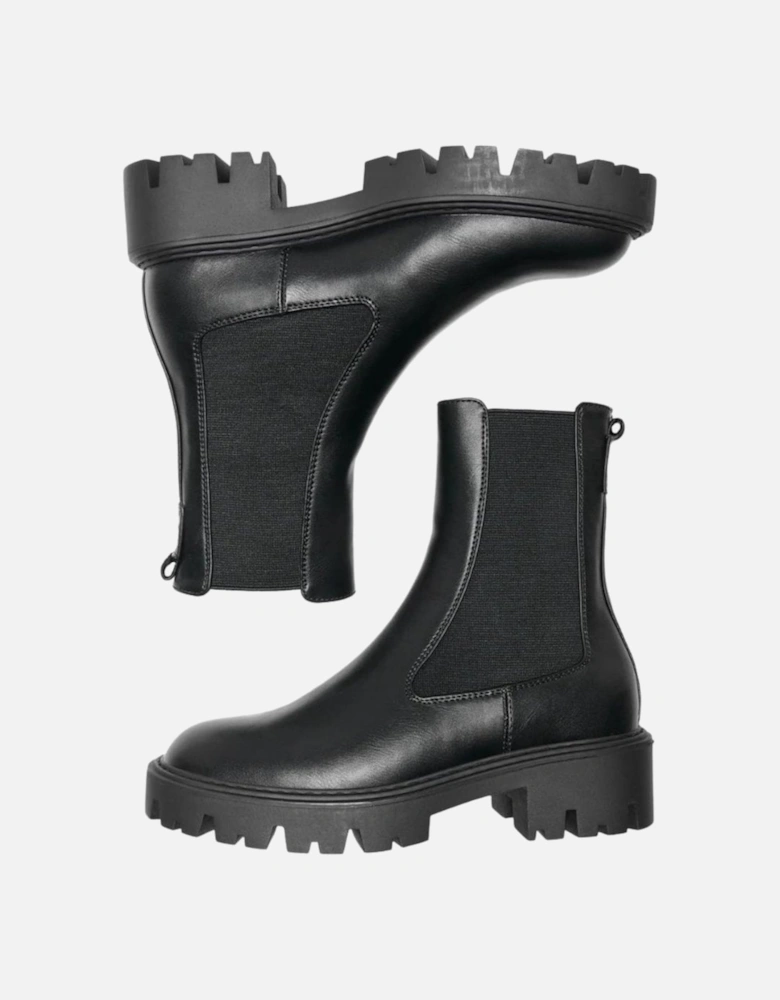 Faux Leather Boots - Black