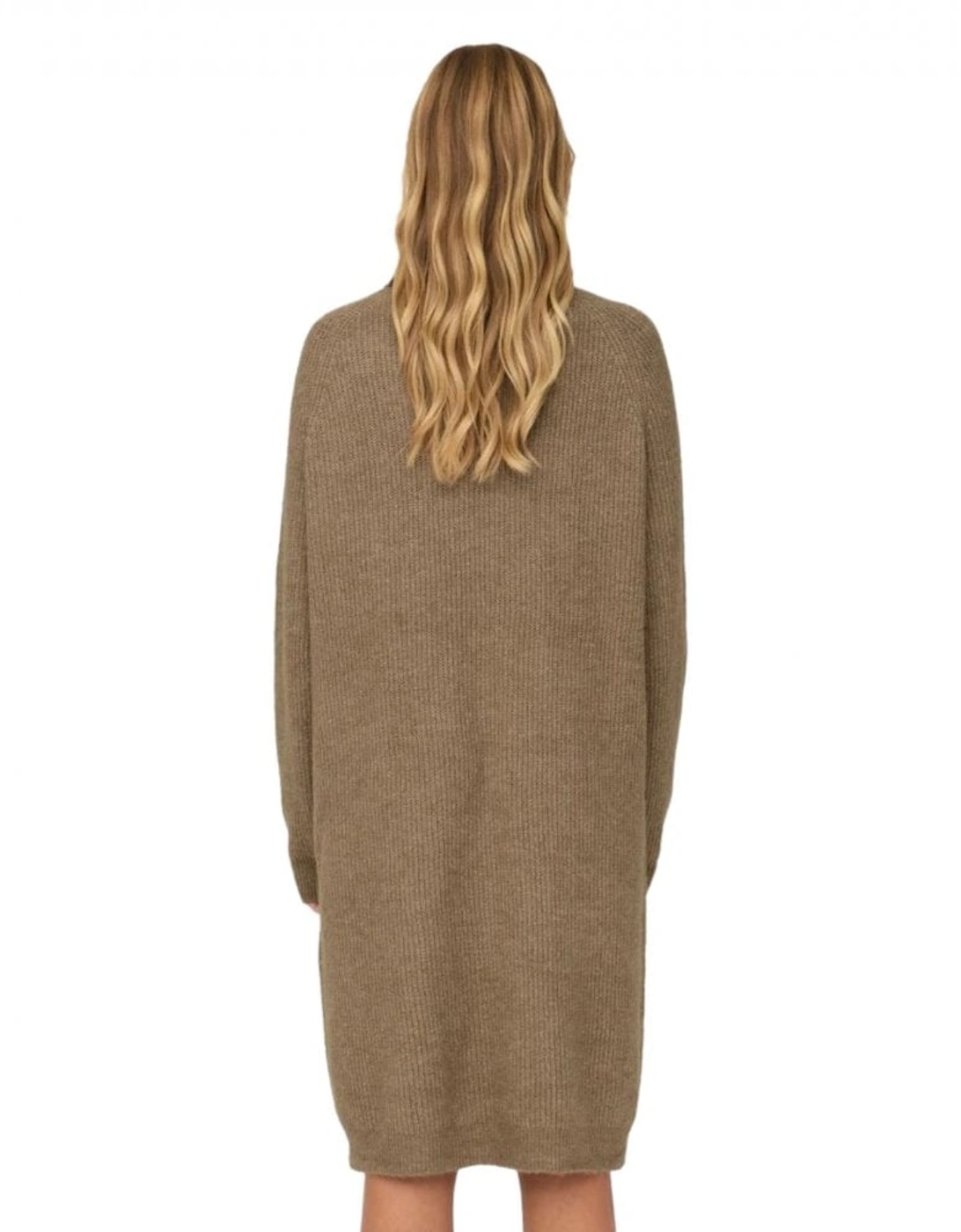 Brandie Roll Neck Knitted Dress - Pumice Stone